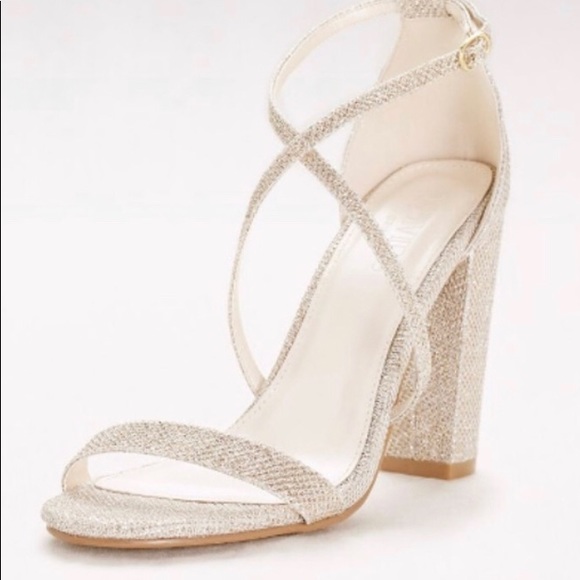 David's Bridal Shoes - Frenzy Crisscross Strap Block Heel Sandals